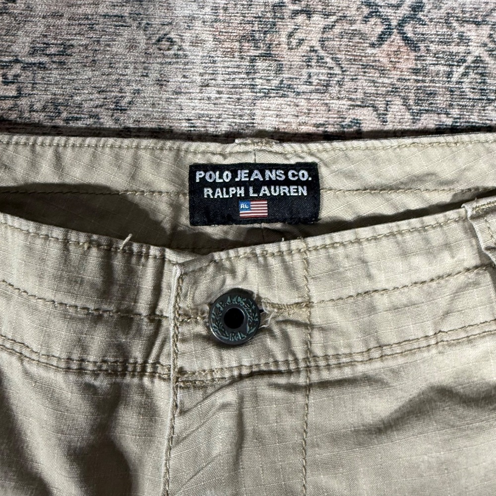 Vintage 90s Polo Sport Ralph Lauren Cargo Shorts Size 36 Beige‎ - Picture 4 of 8